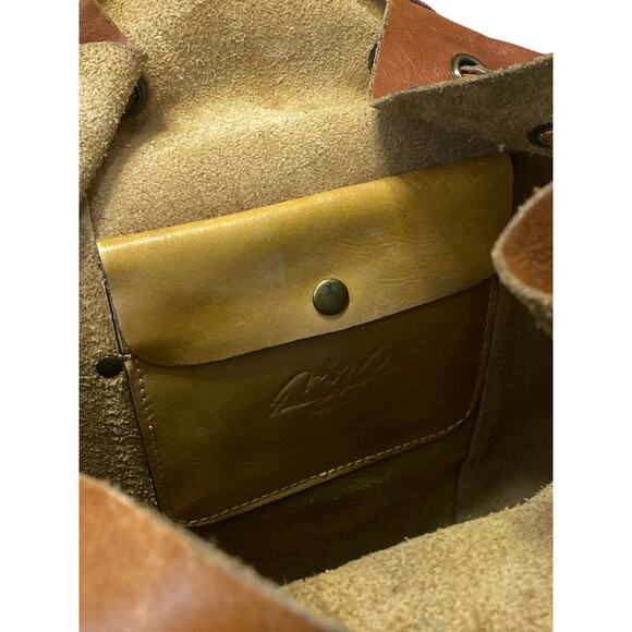 Patricia Nash Vasto Brown 100% Italian Leather Classic Buckle Backpack Size OS main image 6